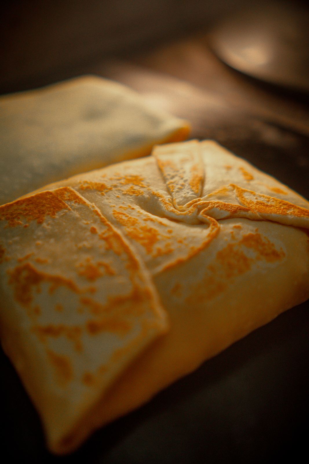 Crepe dourado em close